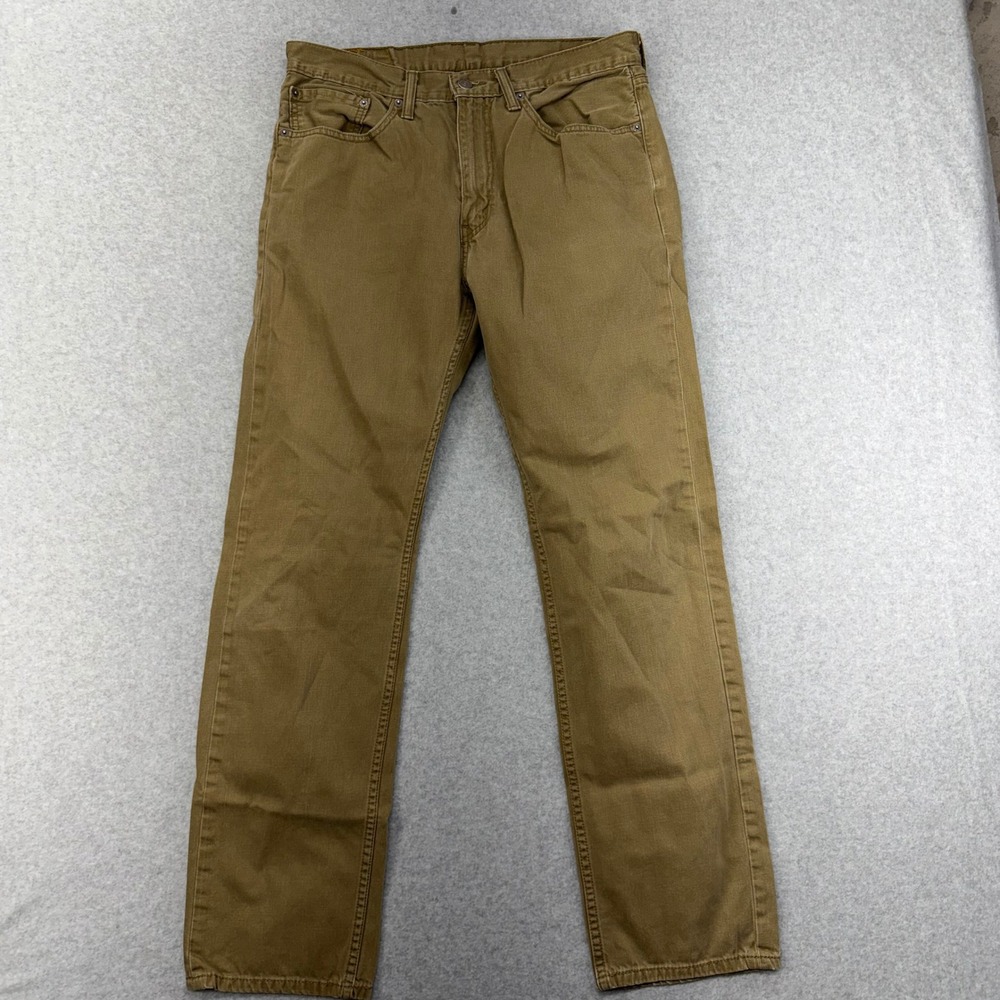 Levi Strauss 505 Regular Fit Tan Cotton‎ Jeans Men white tab VTGs W34 L34
